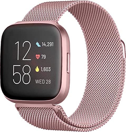 Pulseras Fitbit Versa Correa Fengyiyuda Compatible con Fitbit Versa Correa/Fitbit Versa 2 Correa/Versa Lite Correa,Pulseras de metal para hombre de...