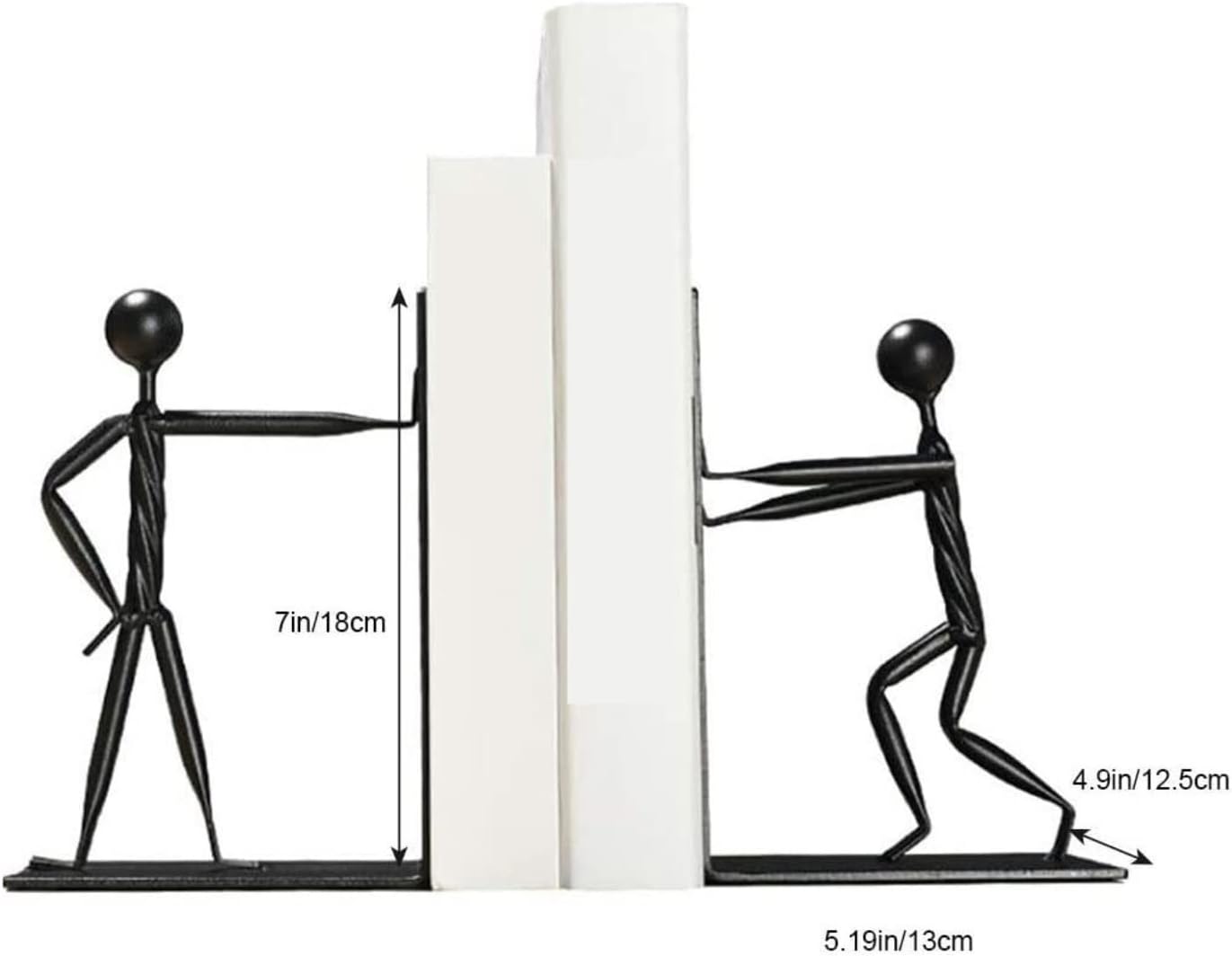 Book End Metal Villain Bookends Non Skid Book Ends Supports Modern Book Holder Decorative Book Stoppers