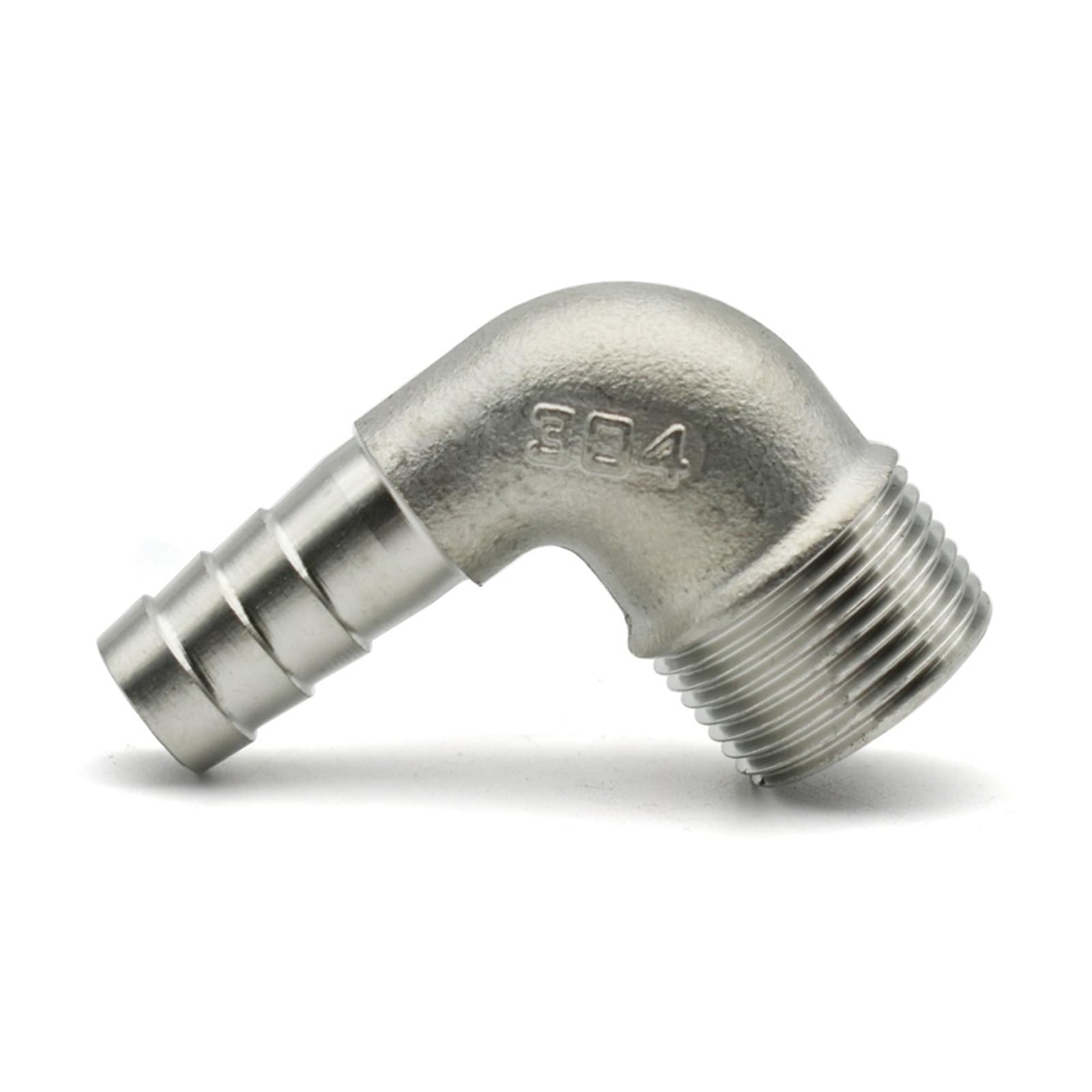 1 raccordo a gomito morbido per tubo flessibile 8 10 12 14 15 16 20 50 mmBSPT filettatura esterna in acciaio inox 304 1/8 "0,25" 3/8 "0,5" 3/4 "1 raccordo (3l8-8 mm)