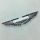 3D-Auto-Aufkleber aus Metall, Aston Martin, anwendbar, Standard aus Metall, modifiziertes Flugzeug, Kotflügel, Standardbeschriftung, Standard, 10 cm x 2,5 cm (Farbe: schwarz)