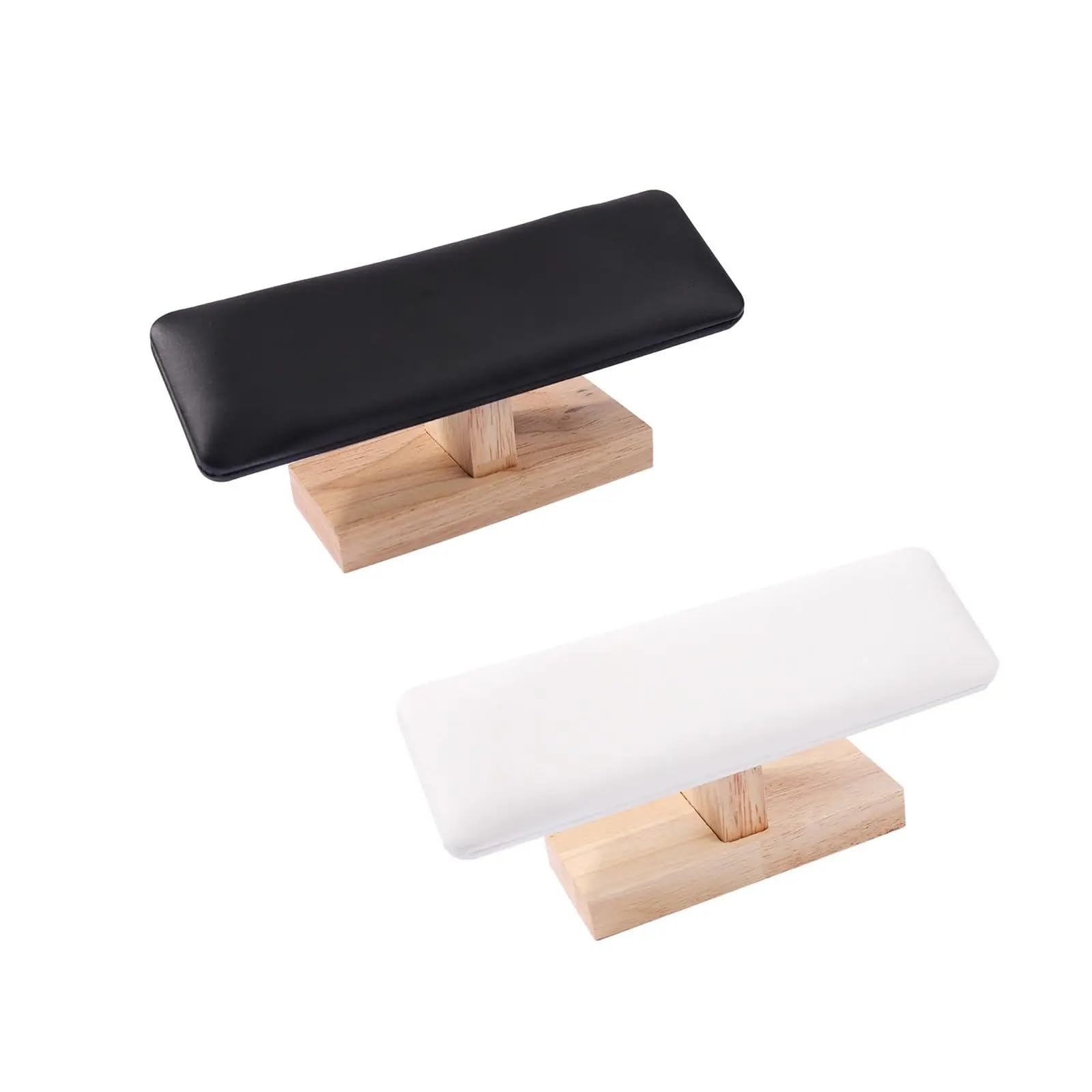 Reposabrazos para manicura Almohada de mano for decoración uñas, cojín antideslizante for reposabrazos manicura fácil limpieza, reposamanos cuero PU for salón casa(Black)