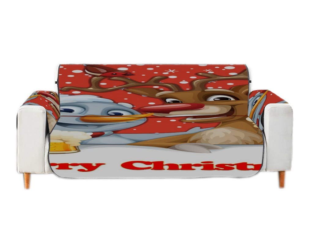 Couverture imprimée Noël renne bière velours extensible