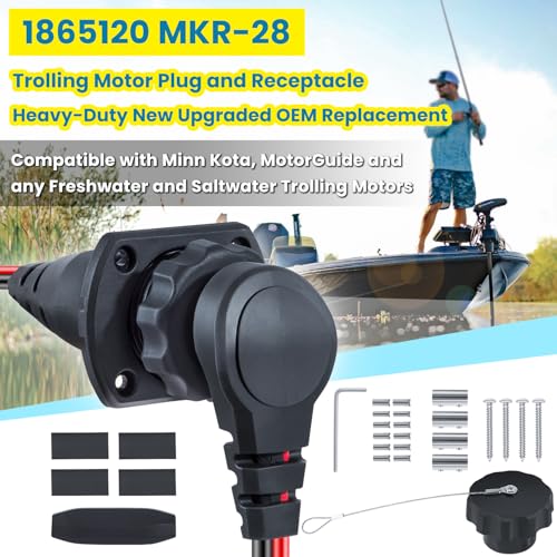 image for E-cowlboy 1865120 MKR-28 Trolling Motor Plug and Receptacle For Minn K
