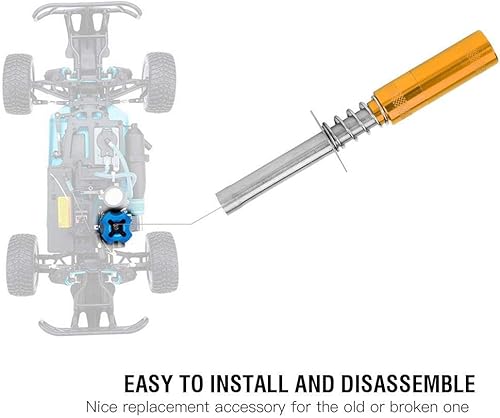 Miniatura 4 de Drfeify Enchufe RC, enchufe de aluminio del encendedor del motor compatible con 1/10 piezas de coche RC (dorado)