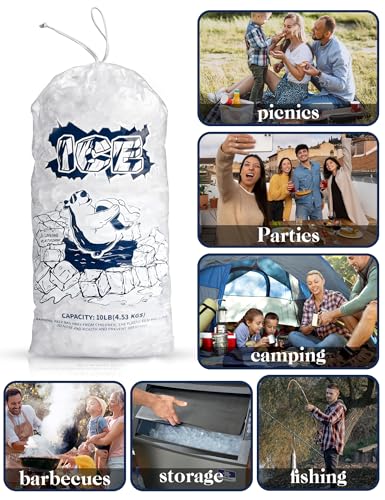Firekylin BD-003 Ice Bags 5Lb With Drawstring,50 Pack Plastic Ice Bags thumb #3