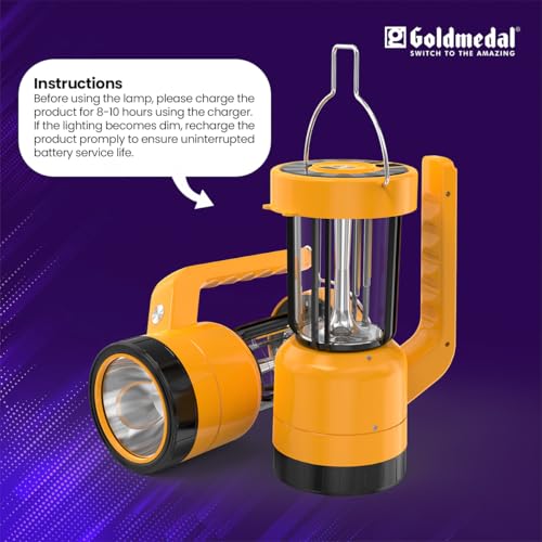 Image of Goldmedal Ranger Solar Filament Lamp - CNW + Red, Blue, Pack of 1 Multi-Function | Warning Lights | Inbuilt Solar Panel | Touch Sensor | USB Charging | Energy Saving