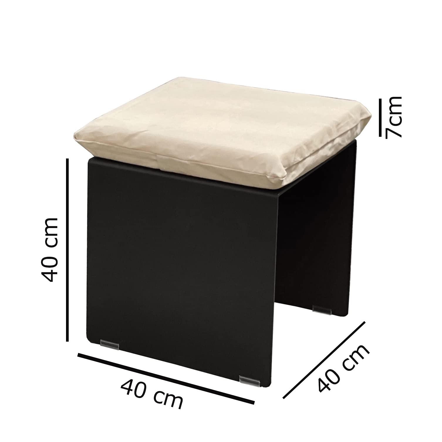 Tecnokit: Metal Evolution sedia da giardino in acciaio verniciato Silla cm 40x40x40h (NERO)