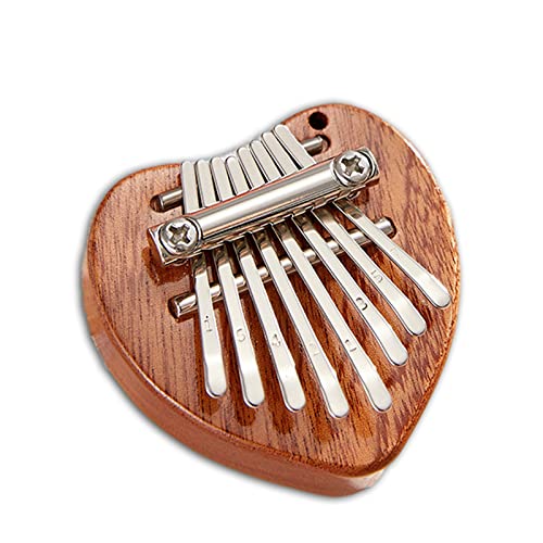 HHIAK666 Mini Kalimba, Piano De Pulgar Kalimba, 8 Teclas De Piano De Pulgar, Mbira Portátil De Madera Maciza De Piano De Dedo, Blanco/Madera Acrílica para Principiantes para Juegos De Música Cover