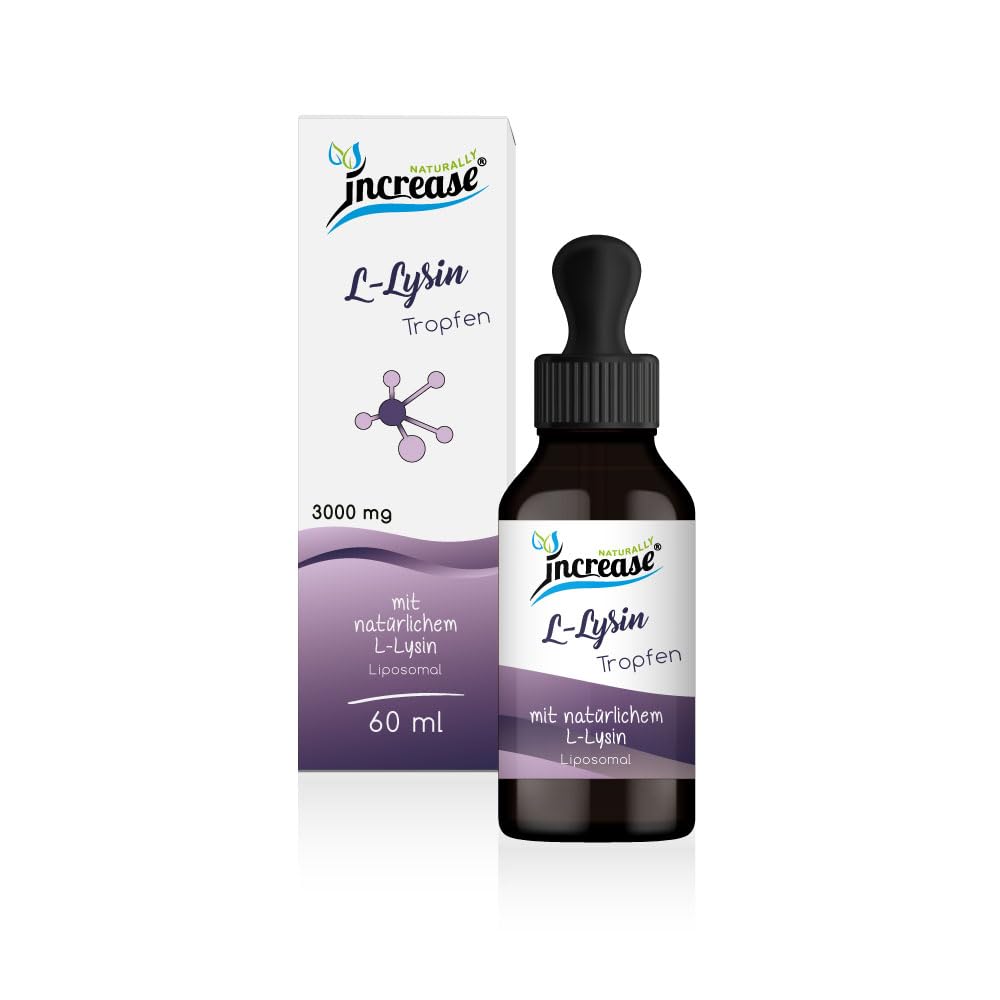 Liposomale L-Lysin Tropfen hochdosiert - (90.000mg pro Packung) 3000mg L-Lysin pro Tagesdosis - MCT Öl - Hohe Bioverfügbarkeit