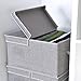 StorageWorks Storage Baskets with Lid and Handles, Decorative Closet Storage Boxes, Storage Organizer for Shelf, 2-Pack, Gray