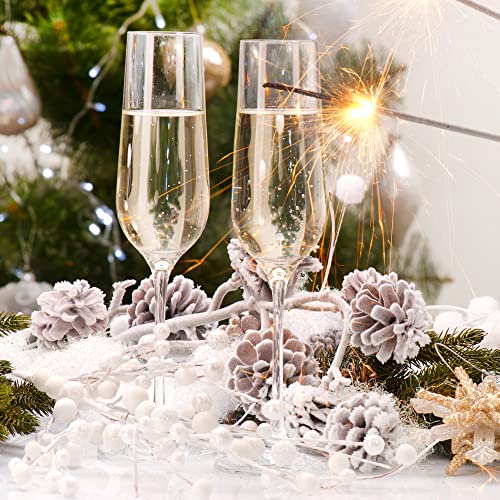 KADAX Flute da Champagne in Vetro, Bicchieri da Prosecco per Feste e Cerimonie, Calici da Spumante con Stelo Lungo e Sottile (Set di 6, 200 ml) - immagine 3