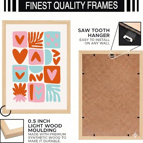 Image of BLINKART Love Collage Aesthetic Modern Art Walls With Frame | Natural Wood Texture | Living Room Bedroom Office Wall Decoration | Poster Home Decor Frames Wall Bedroom | 12x8 Inches (D65)