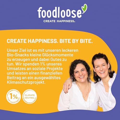 foodloose Bio-Nut Butter Bites Probierpaket | Leckere Snacks aus Datteln mit cremigen Nussmus Füllungen | Vegan, Bio, glutenfrei & ohne raffinierten Zucker | Großpackung mit 5 Sorten (20 x 40g)