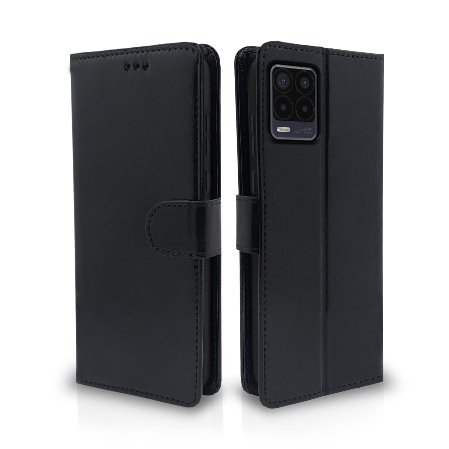 Pikkme Realme 8 4G / 8 Pro Flip Case Leather Finish | Inside TPU with Card Pockets | Wallet Stand and Shock Proof | Magnetic Closing | Complete Protection Flip Cover for Realme 8 4G / 8 Pro (Black) (B0BK6NS8CN) Amazon Price History, Amazon Price Tracker