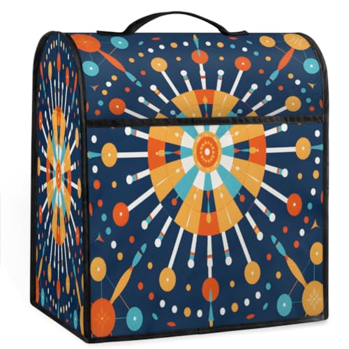 Coffee Maker Cover Geometry Mandala Kitchen Appliance Covers Small Appliance Covers Blender Cover Juicer Cover Dust Covers for Kitchen Appliances with Top Handle and Pockets,Washable,C668
