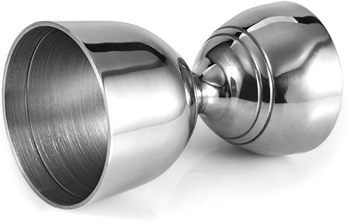 Bell Jigger - Herramienta de barra de acero inoxidable con marcas de medición de 0.5 onzas, 1 oz, 1.5 onzas y 2 onzas, acabado pulido espejo, un
