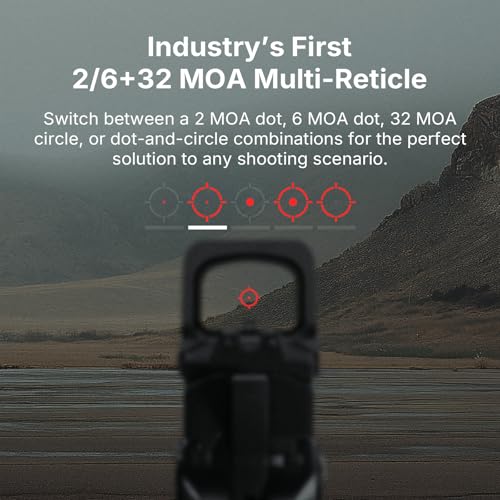 Image of OSIGHT XR Enclosed Red Dot Sight, 2 /6 & 32 MOA Multi-Reticle
