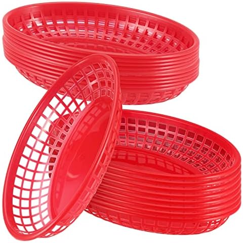 JAPCHET 60 Pack Red Fast Food Baskets Cover
