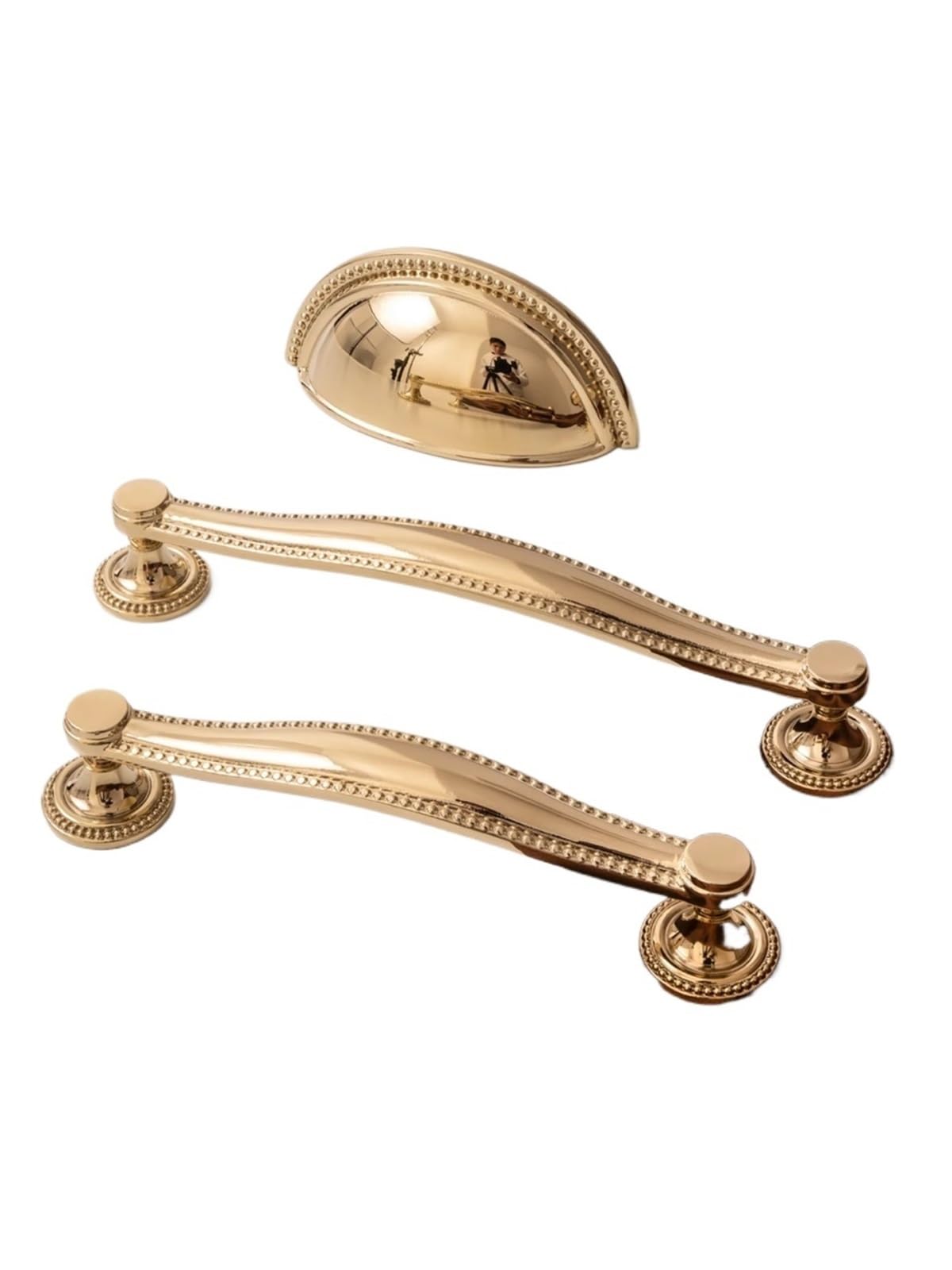 Yangshe Brass Kitchen Cabinet Pulls Gold Drawer Handles for Dresser Wardrobe Knobs 30mm