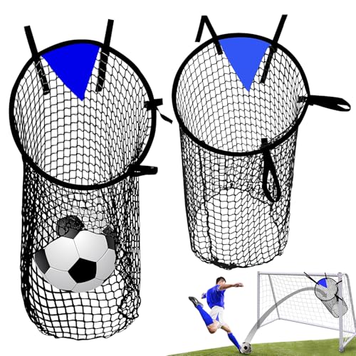 Red de Objetivo de Fútbol 2Pcs Contenedores Superiores Football Goal Football Target Accesorio para Portería de Fútbol con Marco para Práctica Entrenamiento (Negro)