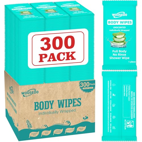 300 Pack Individually Wrapped Body Wipes (8' x...
