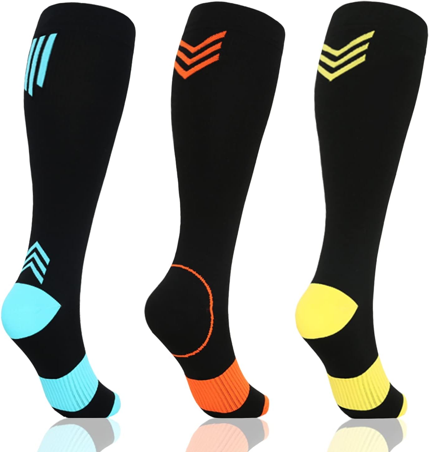 3 Pairs Plus size compression socks wide calf women men knee high 20-30 mmhg circulation for swelling 2xl 3xl 4xl 5xl