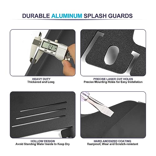 Image of 2 Pack Black Aluminum Skid Plates Front Splash Guard and A-Arm Protectors for Cam Am Ryker 600 900 Rally Sport 2015-2026 Accessories Replacement OEM Part #219400863