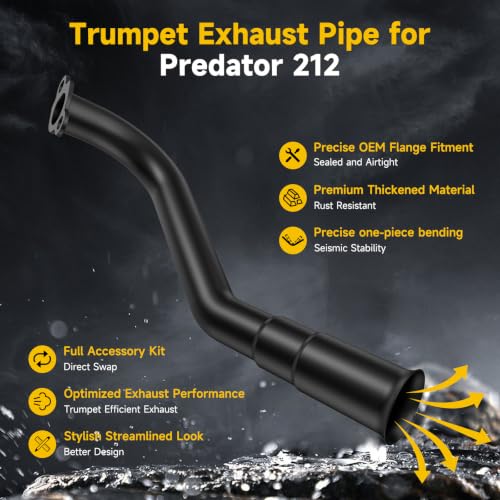 Image of HIAORS Trumpet 212cc Exhaust Pipe Kit for Mini Bike Coleman KT196 Go Karts