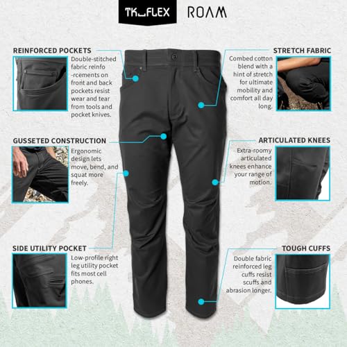 TK Flex Roam Relaxed fit Work Pants for Men, Jeans Style Workwear, Men's Carpenter Pant, 6 Pockets - Image 6