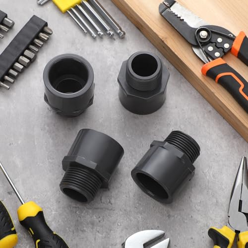Image of 16 Pcs 1 Inch PVC Pipe Fitting Male Adapter Schedule 80 Socket x Npt Compatible with 836 Series Heavy Duty Industrial Grade Corrosion Resistant Plumbing Irrigation Connector for Water