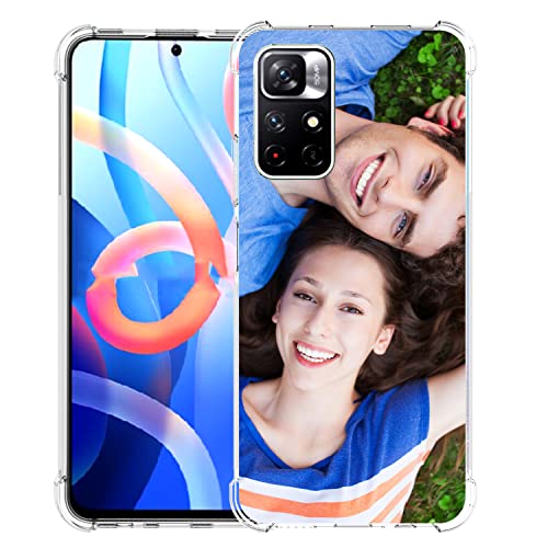 Shumei Coque personnalisée pour Xiaomi Redmi Note 11/Note 11S - Cadeau Photo personnalisé - Absorption des Chocs - Souple - Transparent - Redmi Note 11/Note 11S - Coque en TPU - Image HD Cover