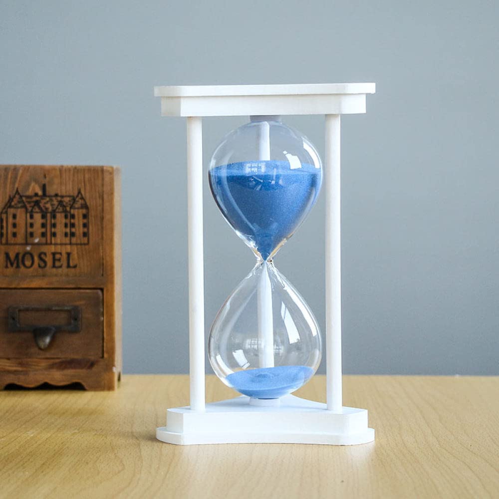 Sanduhr, Sanduhr aus Holz, Sanduhr aus Holz, 15/45 Minuten Timer, Sanduhr aus Holz, Zeitmessung, Heim-Schreibtisch-Dekoration, Hochzeit for Gäste, Lerntimer for Schüler(Blue,14.5x8.5cm)