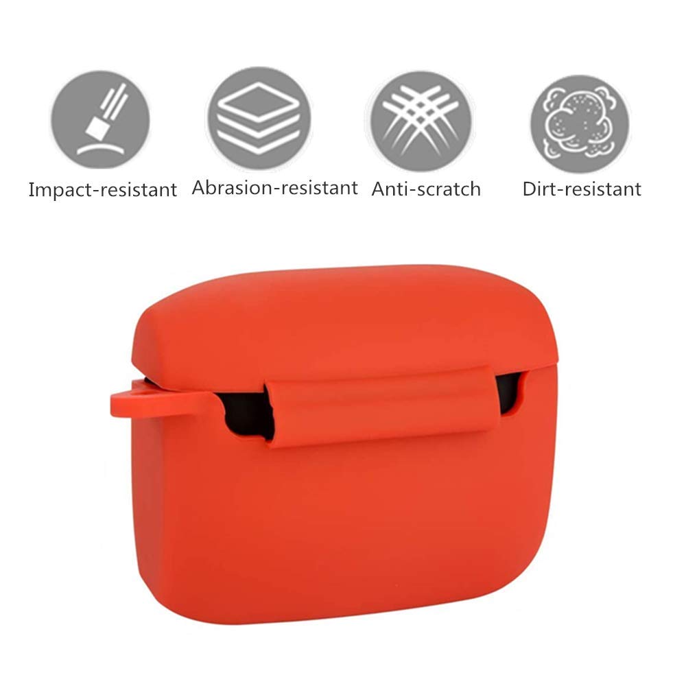 Haotop Case Compatible with Jabra Elite 65t/Elite Active 65t,Soft Silicone  Protective Skin Cover Wireless Earbuds Case in Red Haotop-jabra-1
