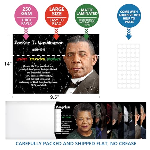 Arosche Pôster de decoração do mês da história negra, 10 peças, famosos pôsteres afro-americanos, ce
