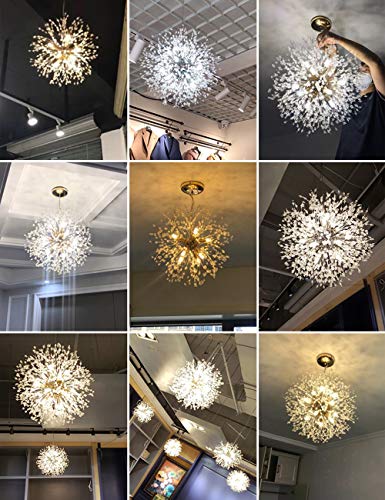 Dellemade Modern Sputnik Chandelier, Dd00906N 12-Lights Fireworks Pendant Light,Silver Crystal Ceiling Light Fixture For Bedroom,Living Room,Dining Room #TOP3