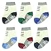 BABIBEAN Baby Boy's Girls' Non-slip Socks Infant New Born Mary Jane Sneaker Socks Soft Crew Toddler Socks 0-12/12-24 Months 6 Pairs (12-24 Month, Baby Boys Bright)