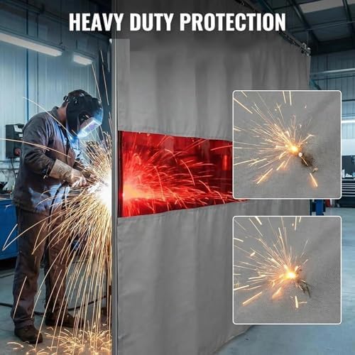 Retractable Welding Protection Screen, Customizable 108x192in Flexible Curtain Divider for Fast Installation in Welding Work Areas, Durable Safety Shield