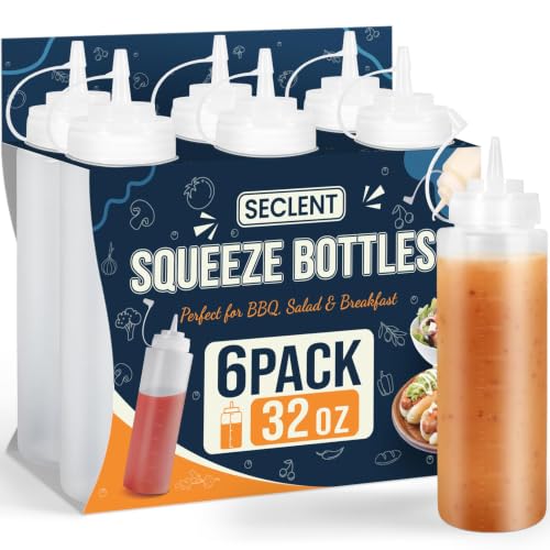 32oz Squeeze Bottles for Sauces Oil bottles for Kitchen Plastic Bottles