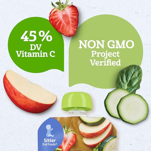 Gerber Stage 2 Organic Apple Zucchini Spinach Strawberry, 12 Pack - image 5