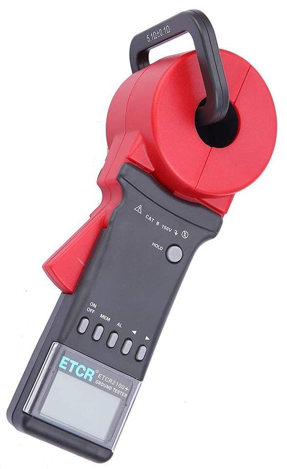Clamp On Ground Earth Resistance Tester Meter Clamp Loop Gound Resistance Measurement with Resistance Range 0.01 to 1200Ω Resistance Resolution 0.001Ω