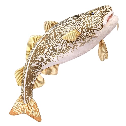 Simulation Codfish Cod Stuffed Plush Toy - 17inch Lifelike Depth Ocean Animals Pacific Cod Fish Plushie Toys Figur, Super Soft Plush Dolls For Kids Stuffed Model Educational Toys, Gifts For Kids