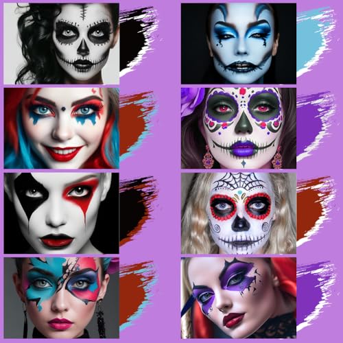 AOOWU Peinture Visage et Corps, 30g Maquillage Visage et Déguisement, Lavable Visage Peinture Corporelle, Pour Enfants et Adults, Cosplay, Carnaval, Anniversaire, Halloween, Pâques, Noël – vue 4
