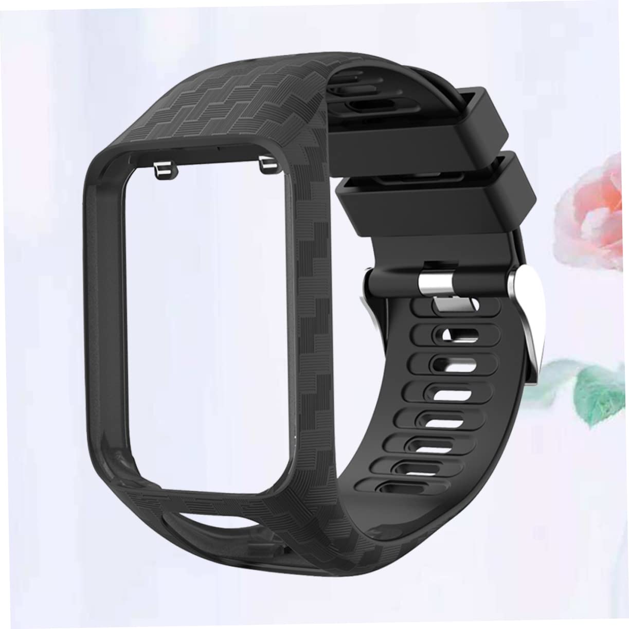 Uonlytech 2piezas Correa De Reloj De Silicona Para Series Compatible Color Negro Fácil Instalación y Comodidad