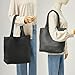 DAILANDO Fashion Woven Tote Bag For Women, Soft Hobo Weave Shoulder Purse and Large Shopper Tote (Black)