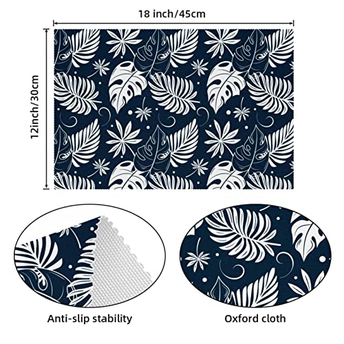 Sets de table anti-tache feuille tropicale protège-table x6