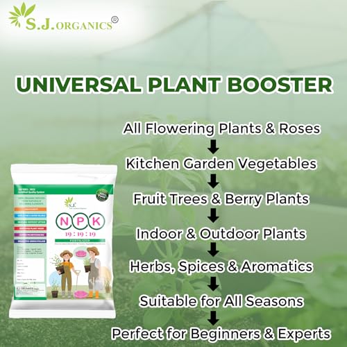 Image of SJ Organics NPK 19-19-19 Fertilizer| 5 Kg | Balanced Water-Soluble Plant Food for Growth, Flowering & Yield Boost | For All Plants