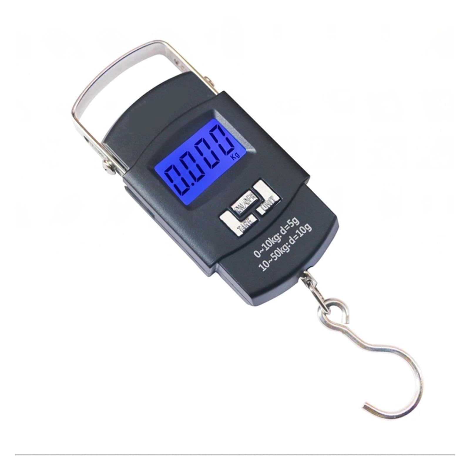 Báscula de gancho de pesca Digital LCD de 50KG y 5g, báscula de bolsillo for maleta, grúa, báscula de cocina, balanza de pesaje colgante for equipaje de Metal para construcción, fábrica