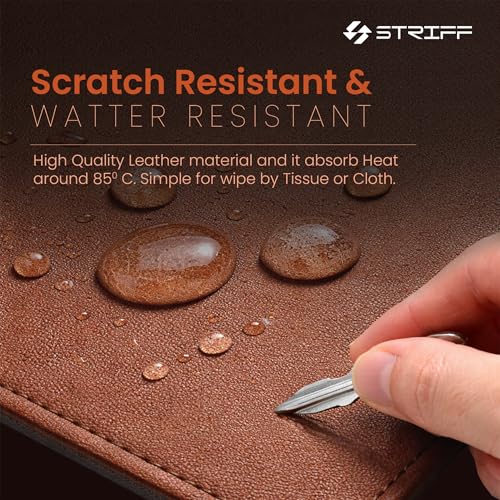 Image of STRIFF EliteMat Premium Vegan Leather Desk Mat (85 x 45 cm) | Anti-Slip | Extended Mouse Pad & Keyboard Mat | Waterproof Laptop Protector for Office, Work from Home, Writing & Gaming