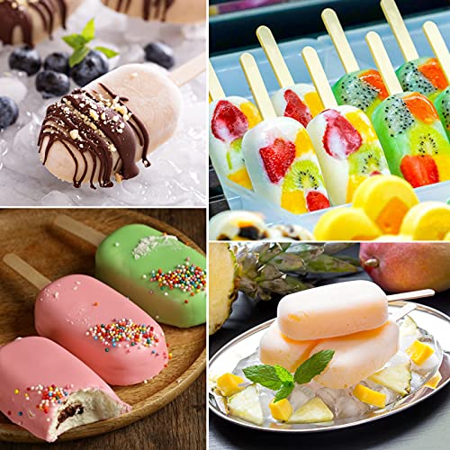 Acerich 200 Pcs Craft Sticks, Popsicle Sticks Ice Cream Wooden Sticks 4.5 Inch Length Treat Sticks For Diy Crafts, Mixing, Waxing #TOP5