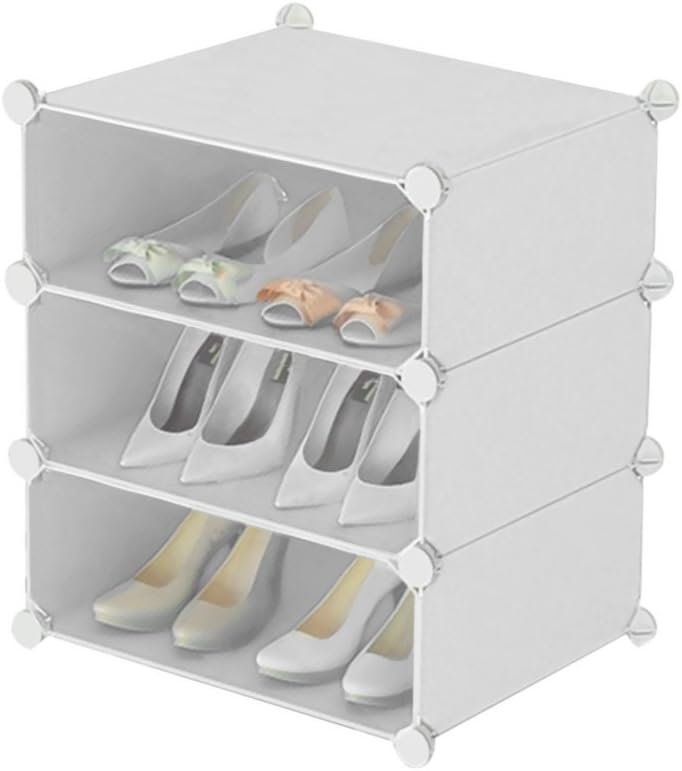 Inxact Shoe Rack Storage Solution Diy 3 Tier, White